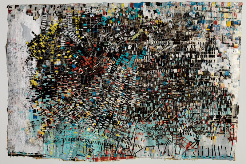 Thumbnail image for press titled Mark Bradford’s art sees all the broken places that led to this moment of protest
