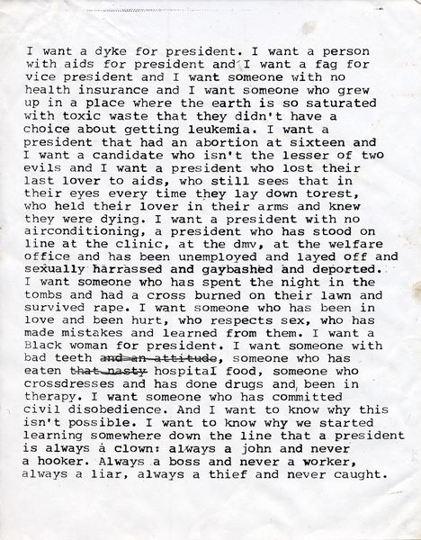 Thumbnail image for event called In Response: Zoe Leonard’s ‘I want a president’